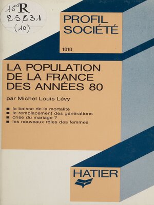 cover image of La Population de la France des années 80